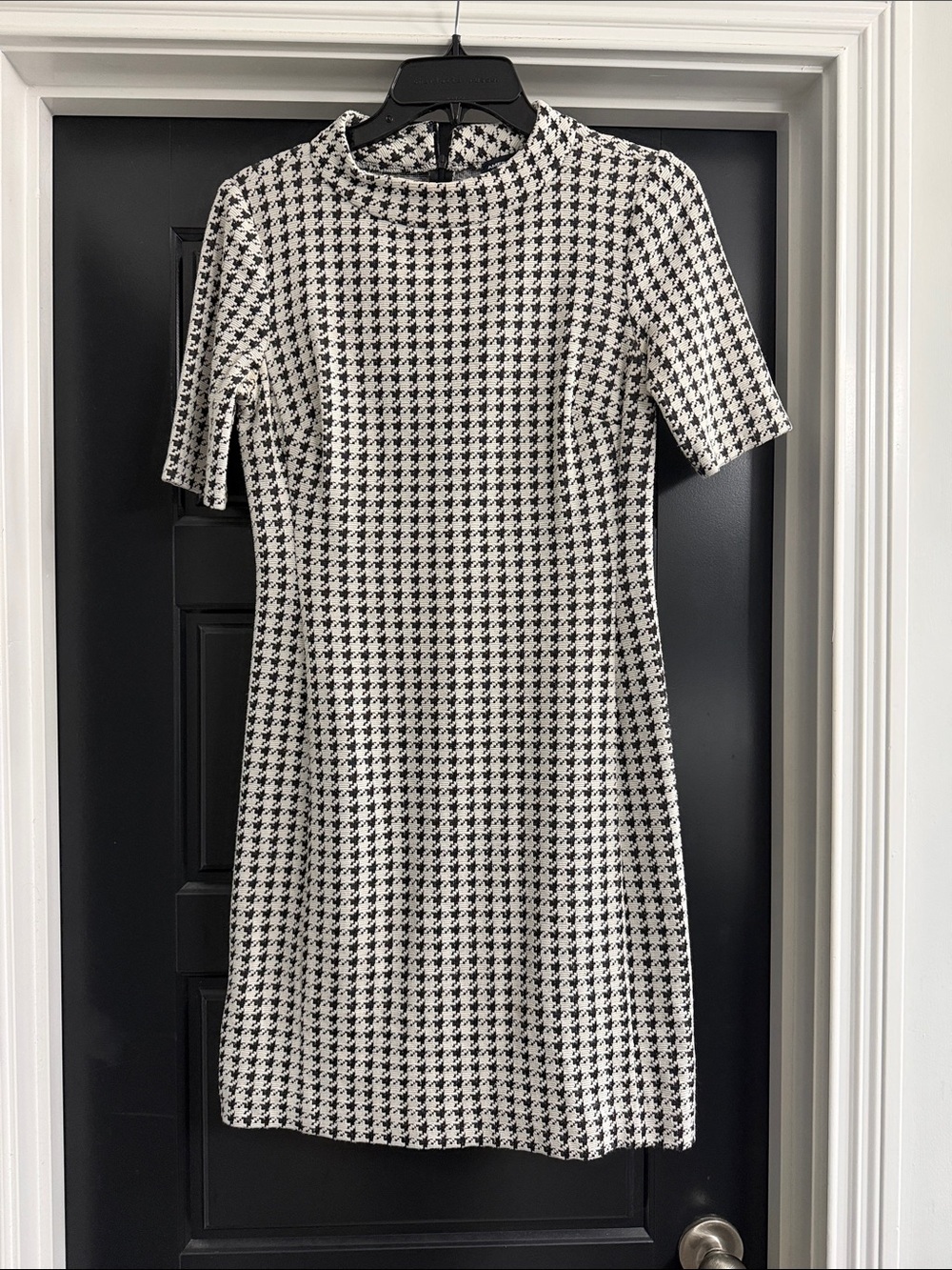 American Living Black and White Houndstooth Mini Dress